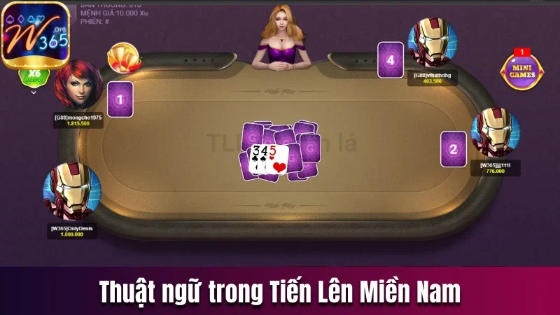 Tiến Lên Miền Nam - Luật Chơi Cơ Bản Và Các Thuật Ngữ 2 Các thuật ngữ xuất hiện trong Tiến Lên Miền Nam