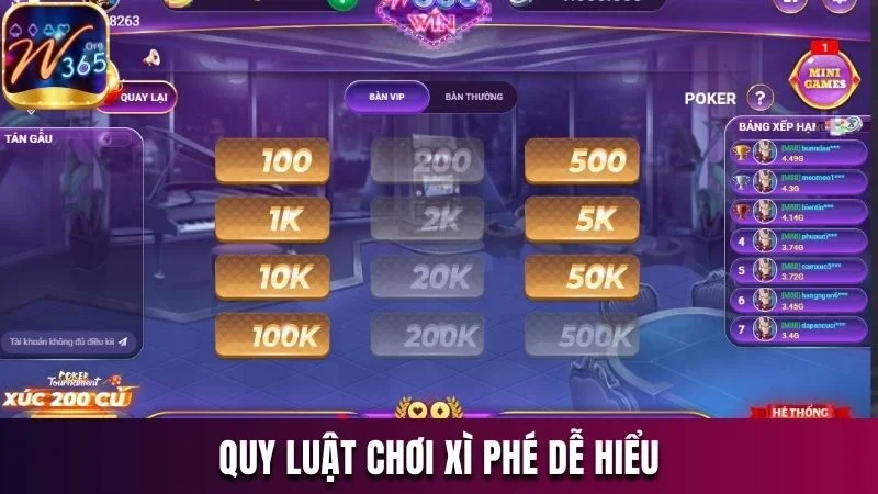 Poker W365 - Bật Mí Quy Luật Và Mẹo Chơi Hiệu Quả 2025 3 Quy luật chơi Xì phé siêu dễ hiểu